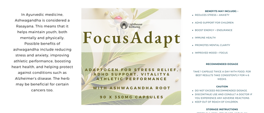 FocusAdapt - Adaptogen for Stress Relief, ADHD Support, Vitality + Athletic Performance