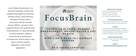 FocusBrain - Cognitive clarity, memory enhancement, mental focus and gut health